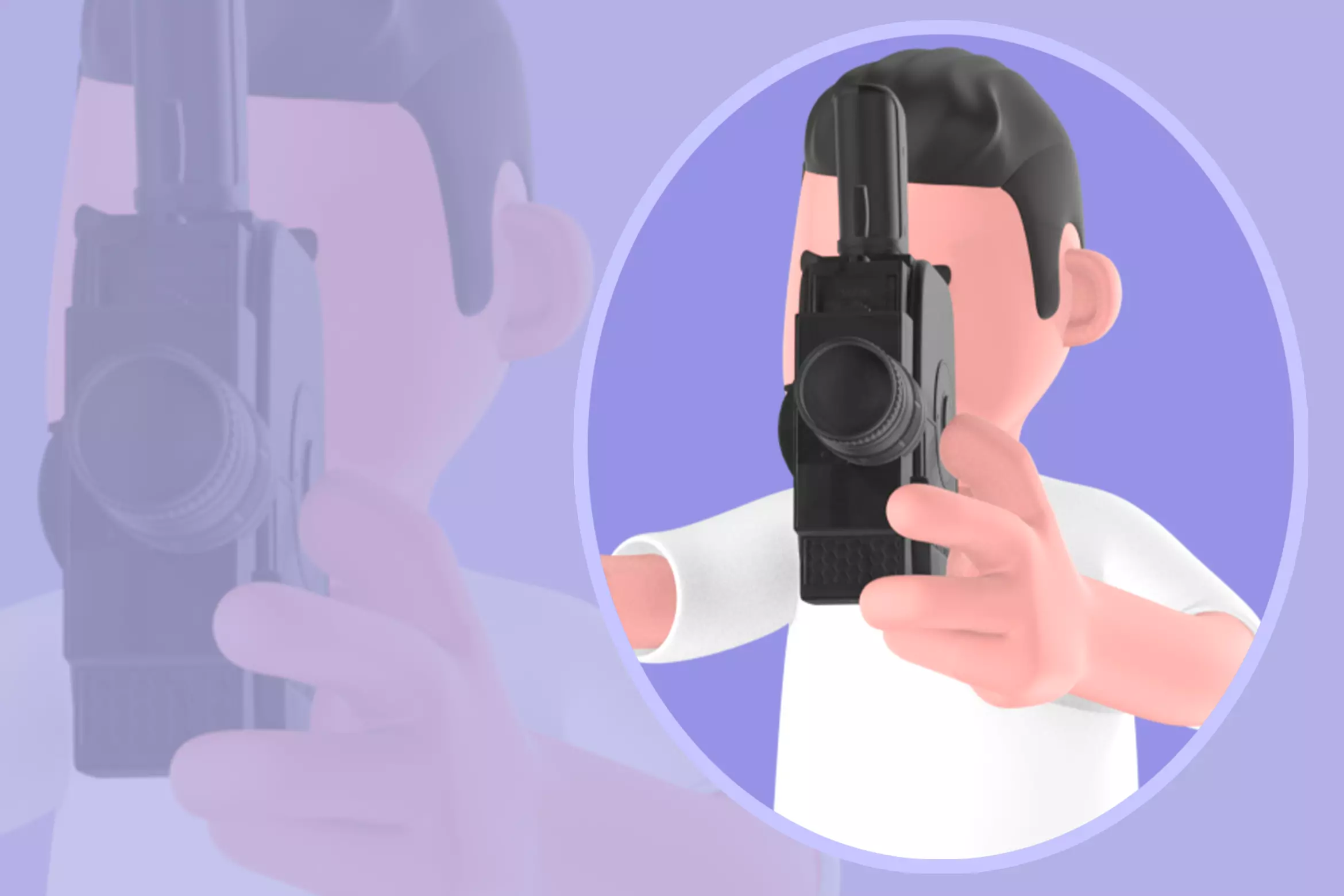 Stylized 3D Male Photographer Giving Signal - Cartoon Character 3D model_0