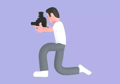 Stylized 3D Male Photographer Giving Signal - Cartoon Character 3D model_2