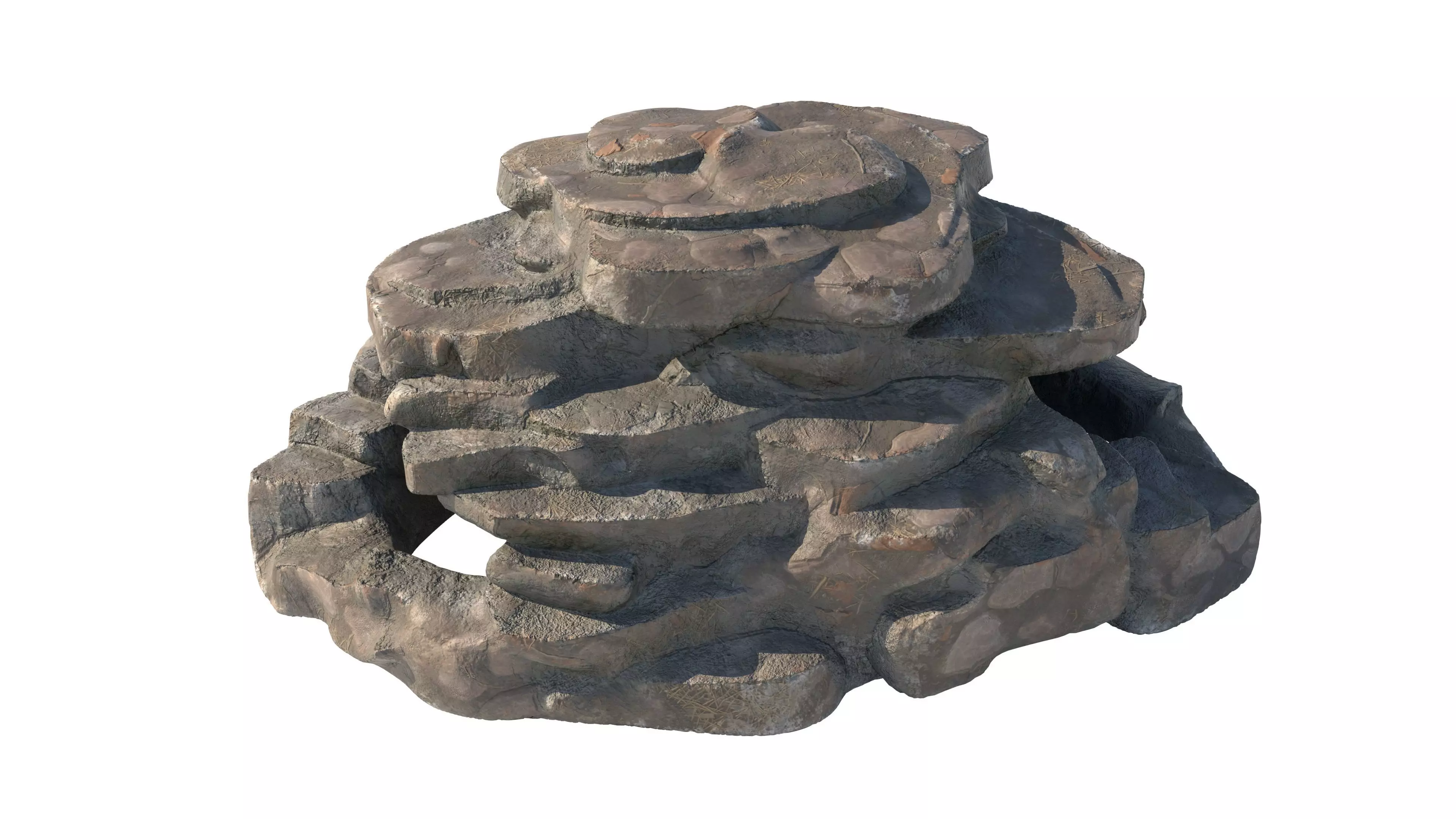 dirt step rock Low-poly 3D model