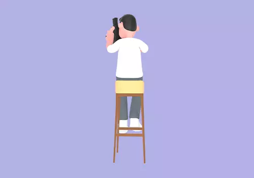 Stylized 3D Male Photographer Sitting and Filming - Cartoon 3D model_3
