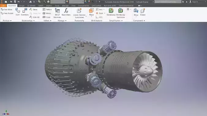 Turbojet Engine 3d model