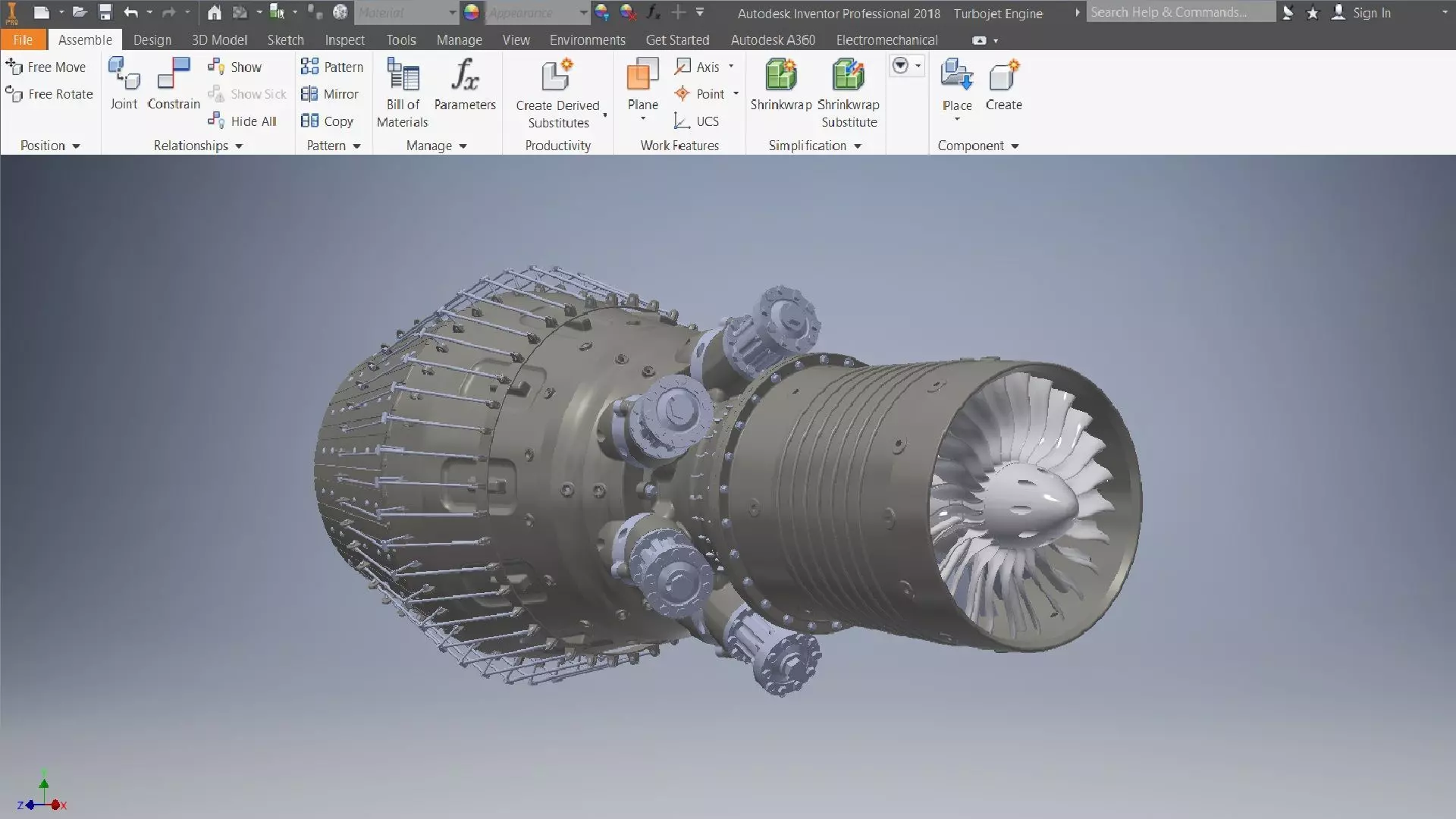 Turbojet Engine 3d model 3D model_0