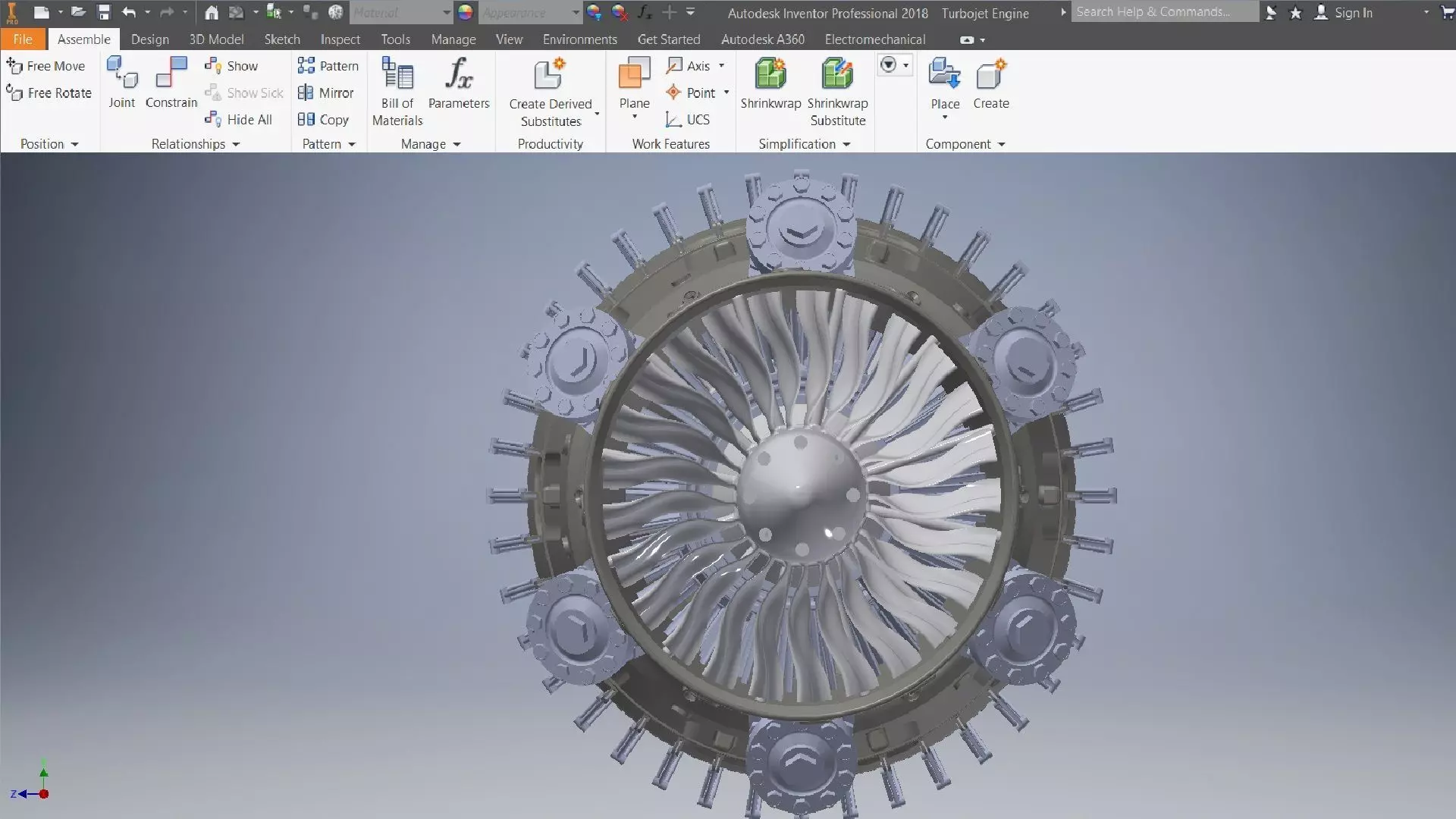 Turbojet Engine 3d model 3D model_3