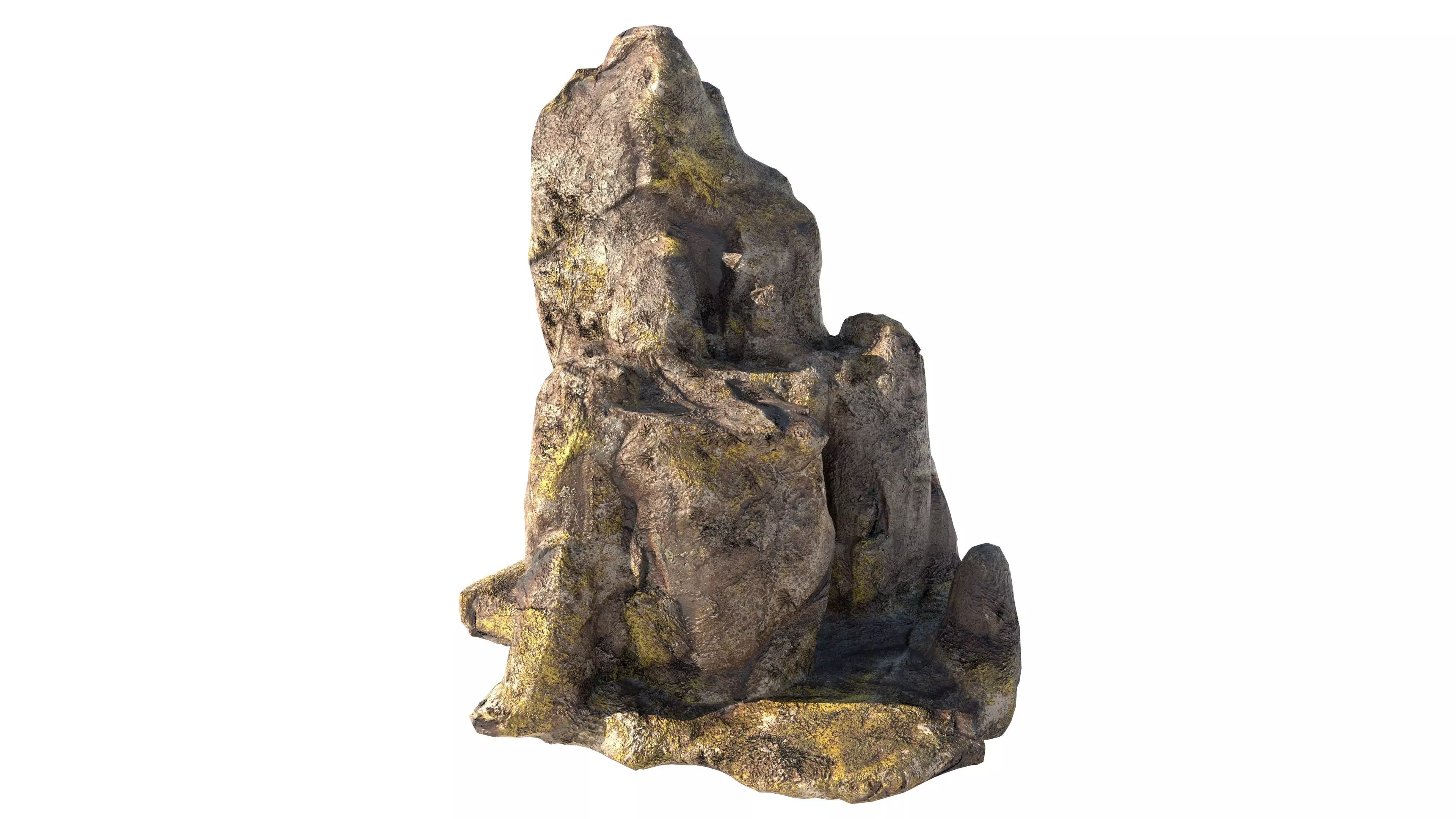 jungle moss cliff rock Low-poly 3D model