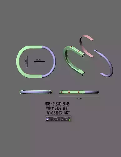 Contemporary Oval TiffanyStyle Lock Bangle 