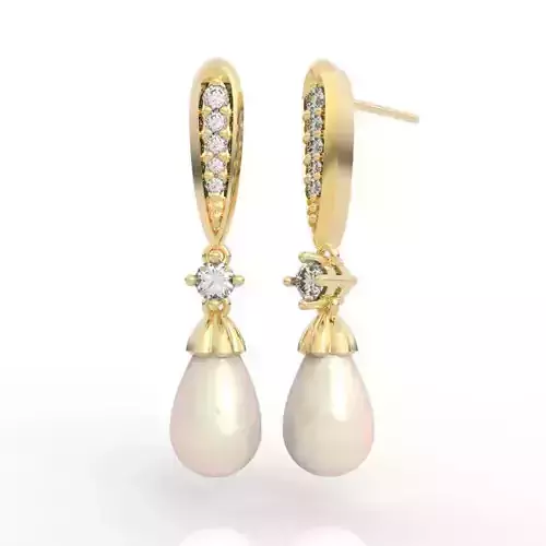 Luxury Pearl Drop Earrings Diamond Elegance