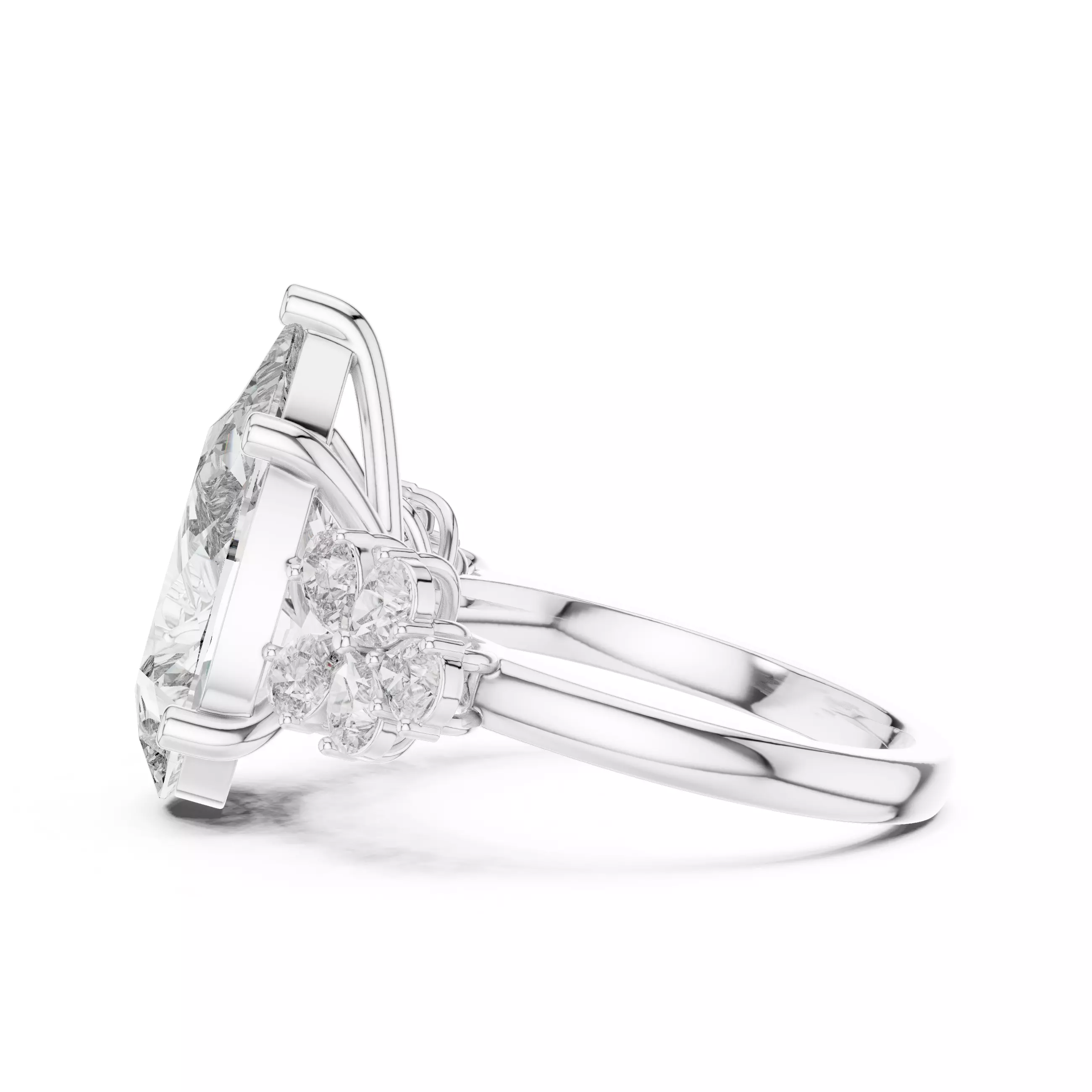 Pear Diamond Solitaire Ring 3D print model_2