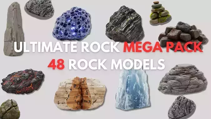  ROCK PACK  MEGA 48 Realistic Environment Rocks
