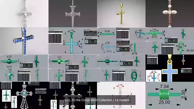 STL 3D the Cross Motif Collection