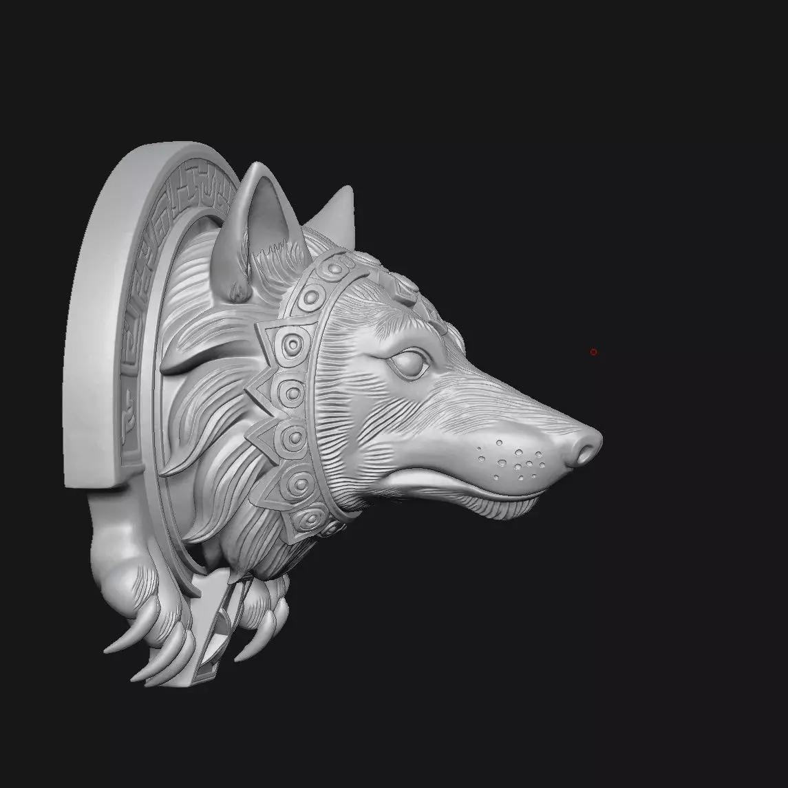 wolf sculpture 3D print model_8