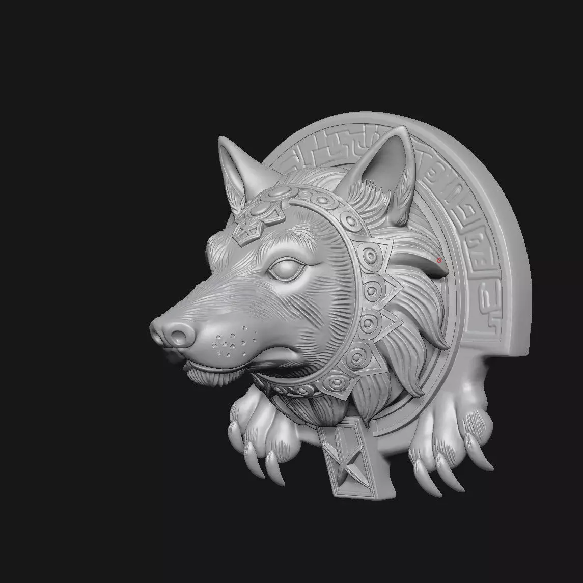 wolf sculpture 3D print model_11