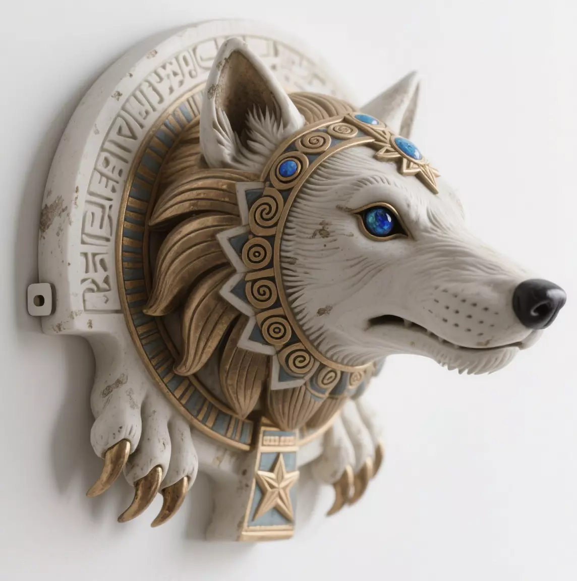 wolf sculpture 3D print model_0