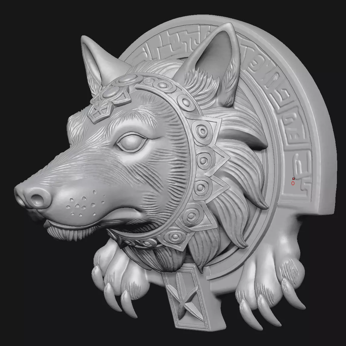 wolf sculpture 3D print model_1