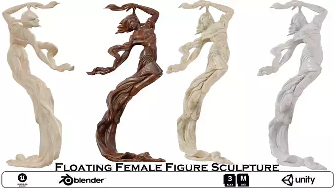 Floating Female Figure Sculpture