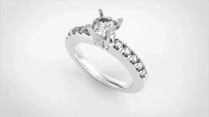 Riviera Pave Diamond Engagement Ring