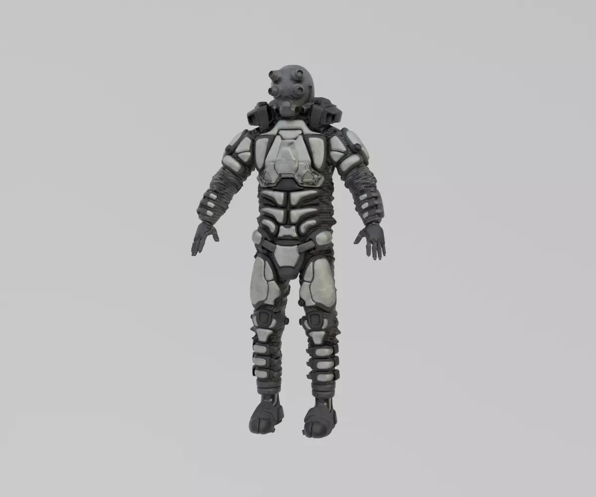 Scifi Soldier - Operator 001 Low-poly 3D model_1
