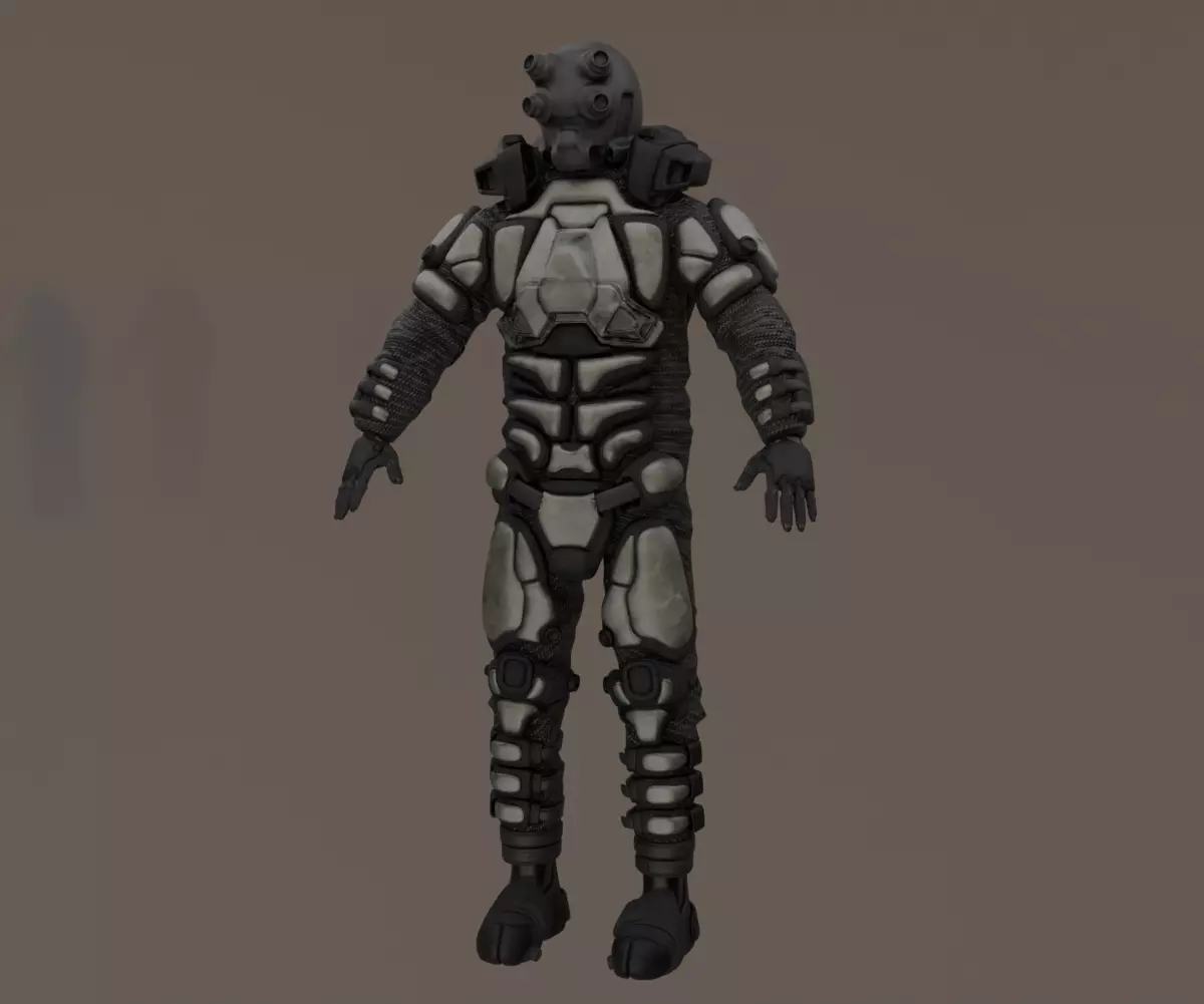 Scifi Soldier - Operator 001 Low-poly 3D model_4
