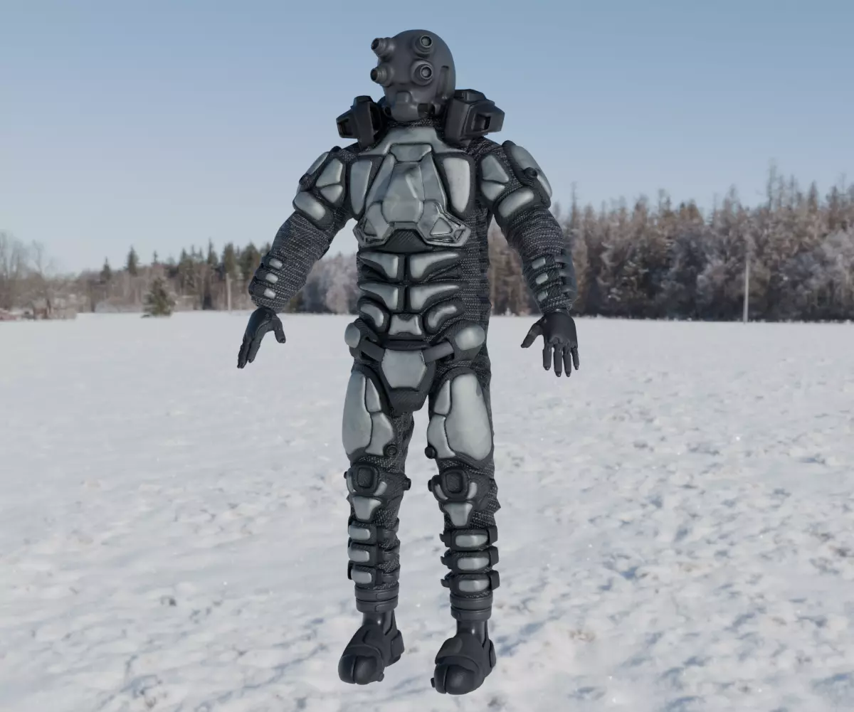 Scifi Soldier - Operator 001 Low-poly 3D model_10