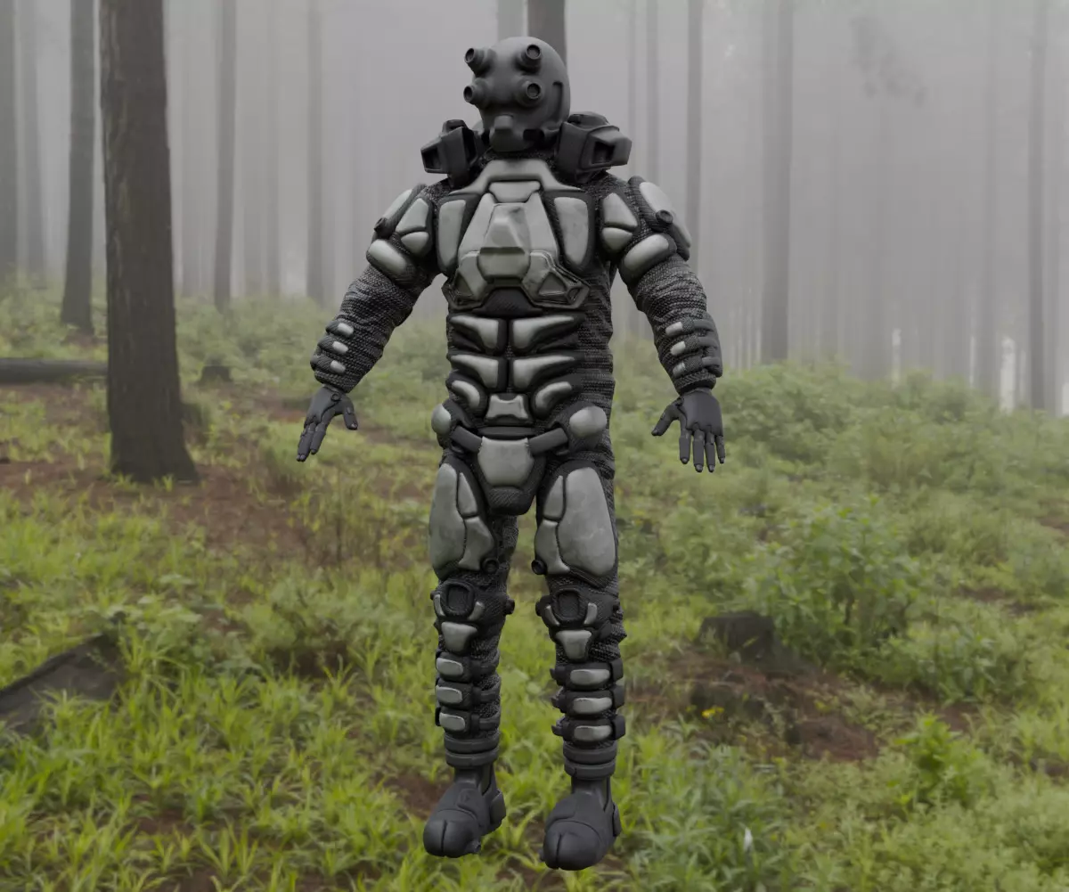 Scifi Soldier - Operator 001 Low-poly 3D model_9