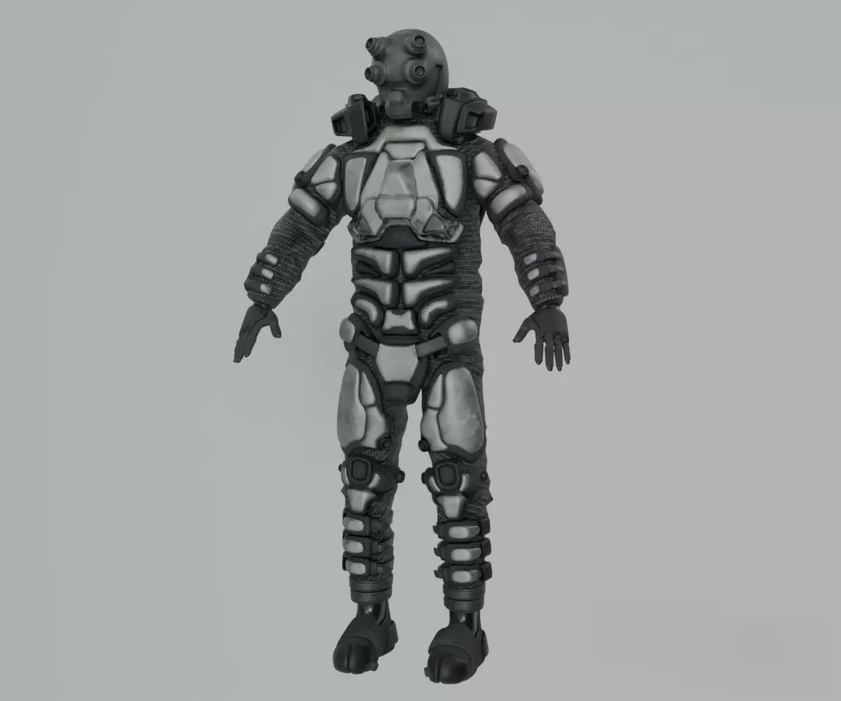 Scifi Soldier - Operator 001 Low-poly 3D model_5