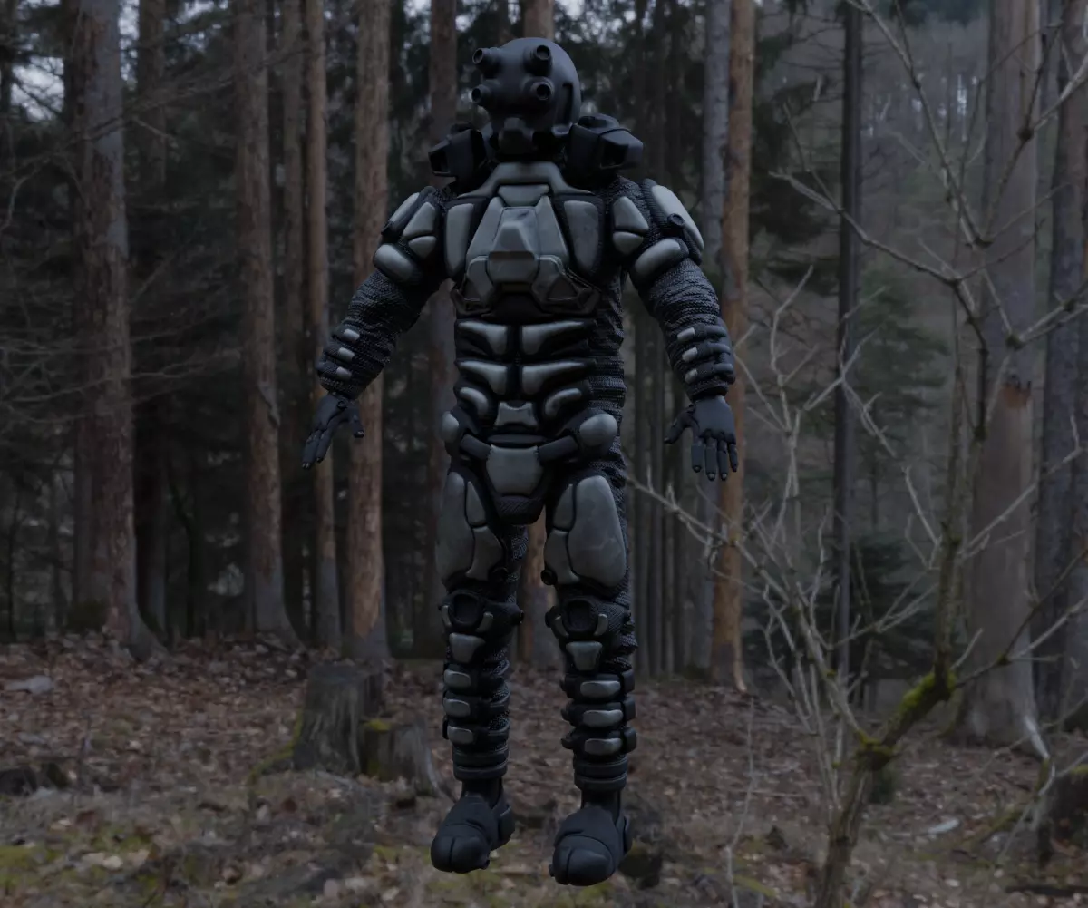 Scifi Soldier - Operator 001 Low-poly 3D model_6