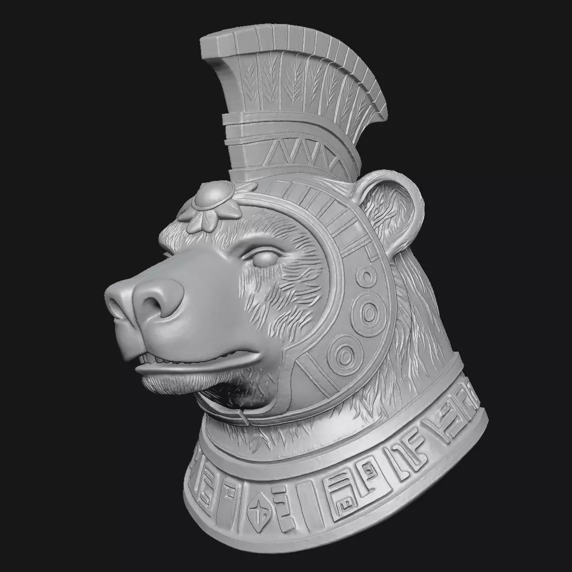 bear sculpture 3D print model_8