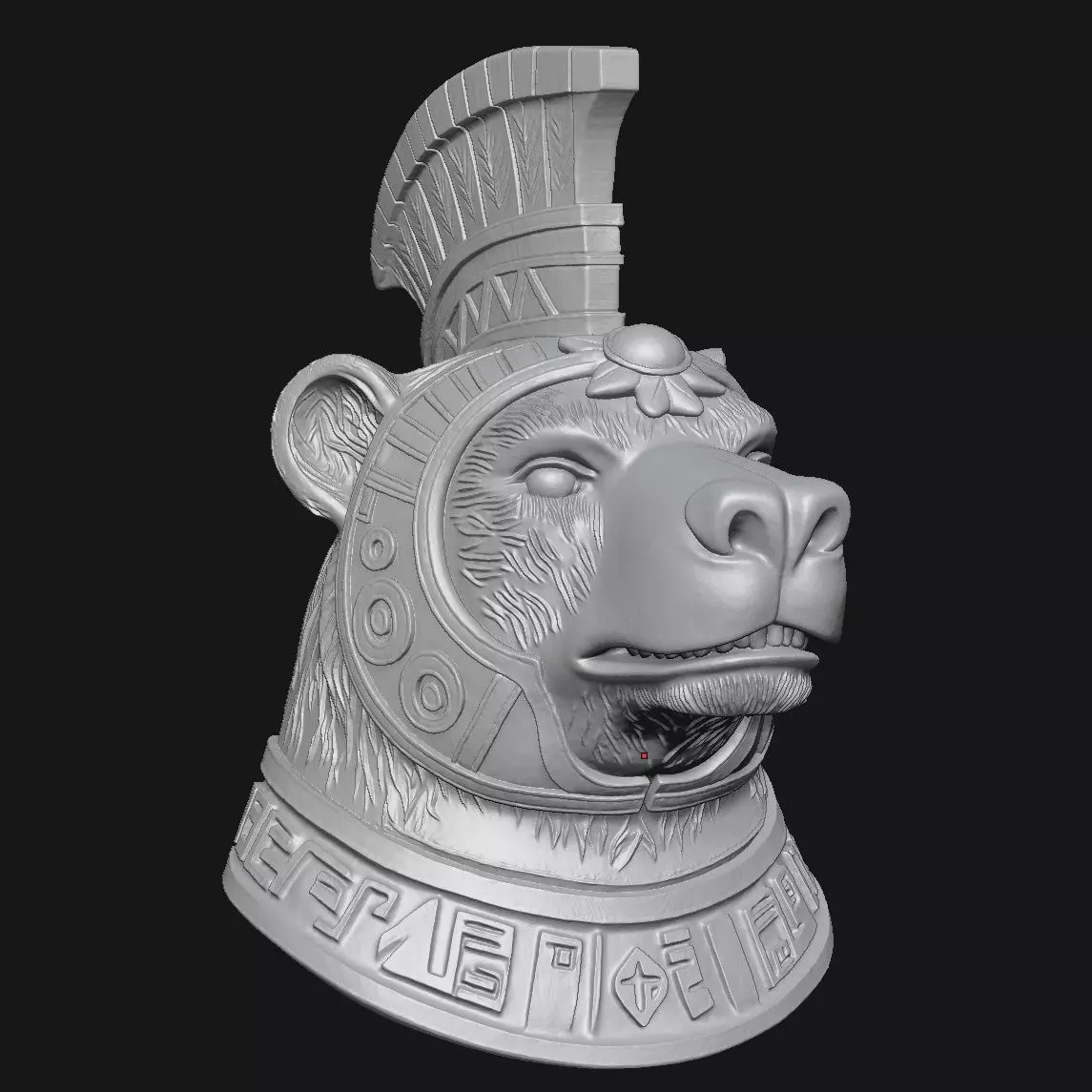 bear sculpture 3D print model_9