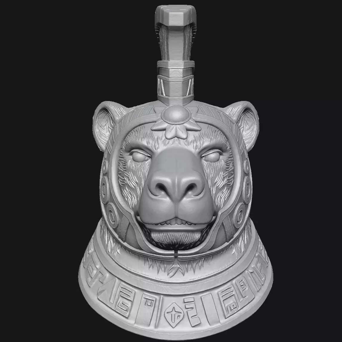 bear sculpture 3D print model_7