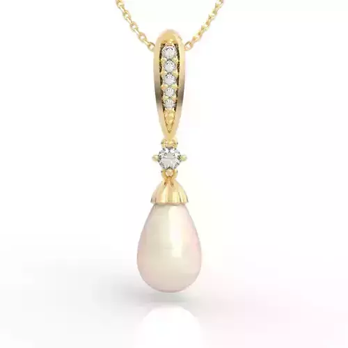 Timeless Pearl Drop Pendant Diamond Elegance