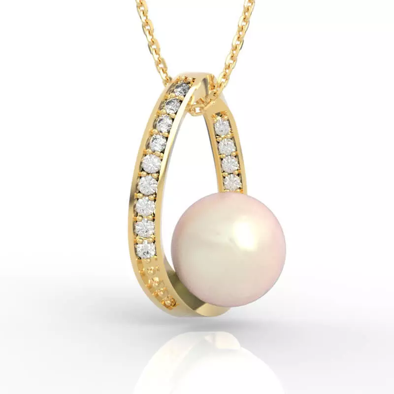 Crescent Moon Pearl Pendant 3D print model