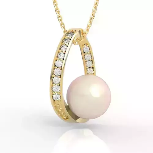 Crescent Moon Pearl Pendant