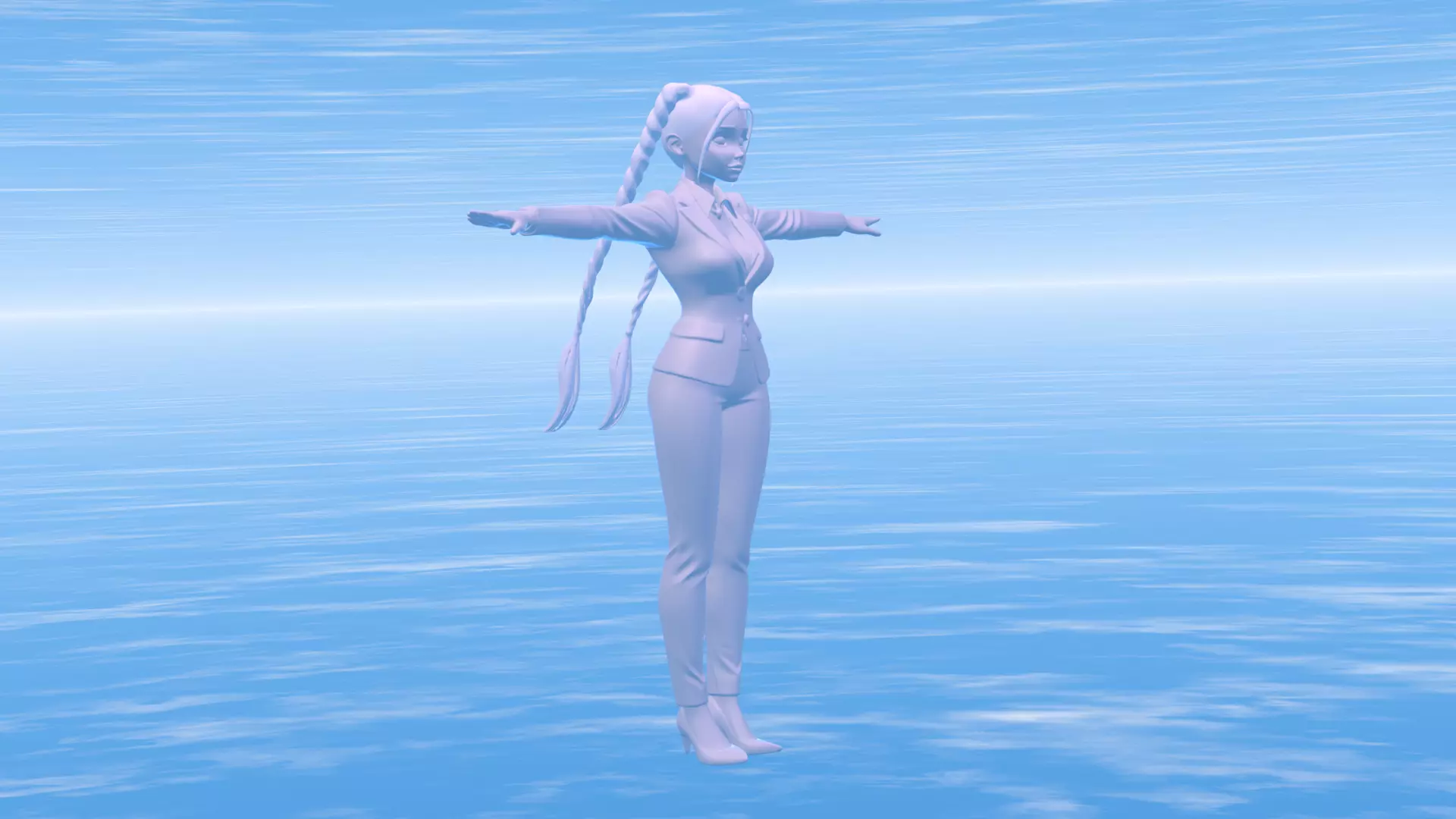 BEAUTY GIRL Low-poly 3D model_2