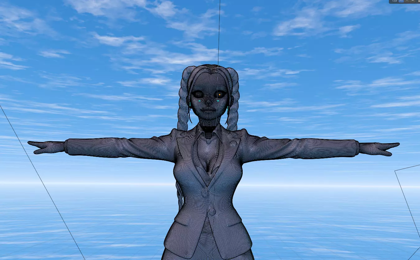 BEAUTY GIRL Low-poly 3D model_6