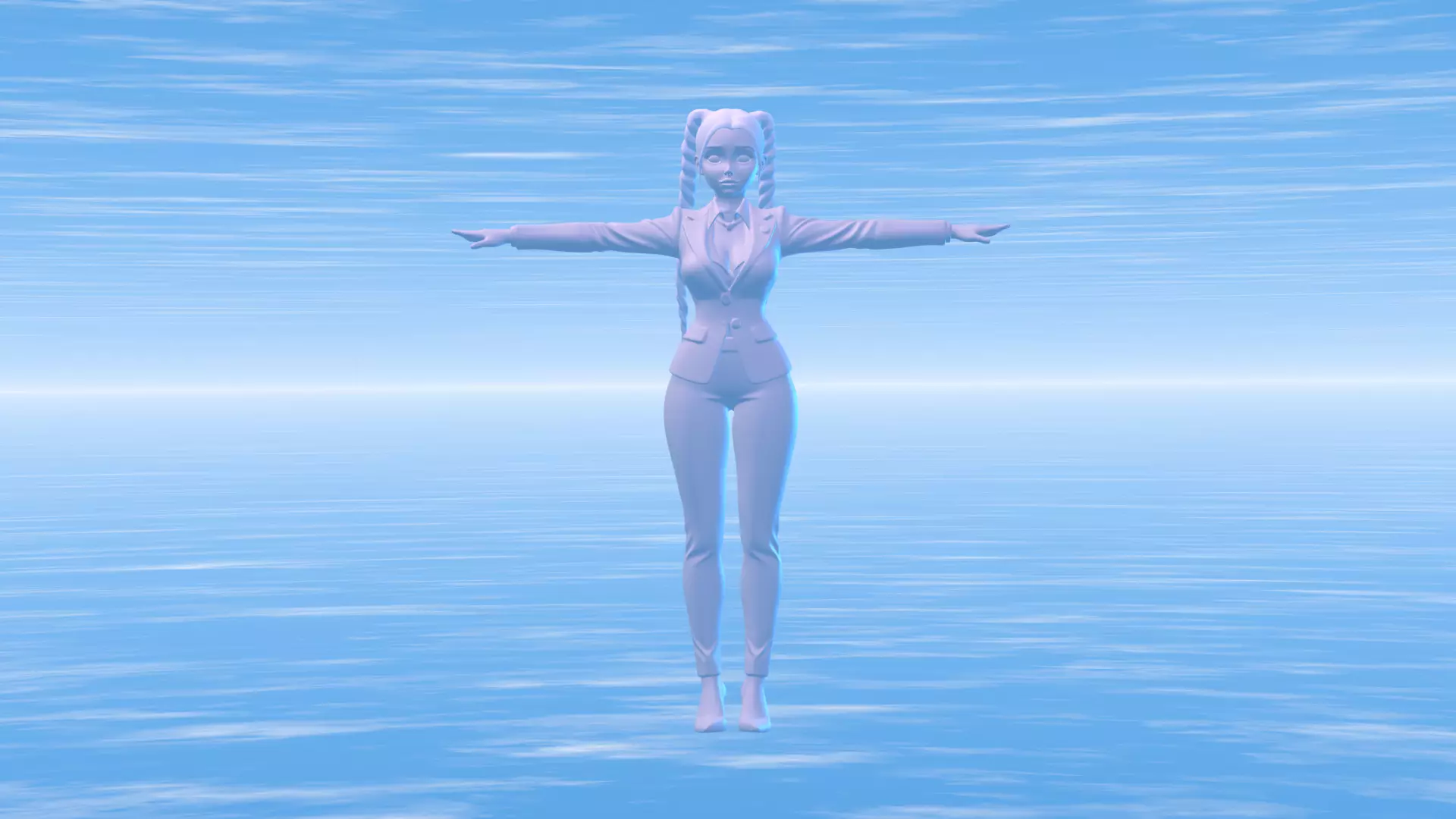 BEAUTY GIRL Low-poly 3D model_3