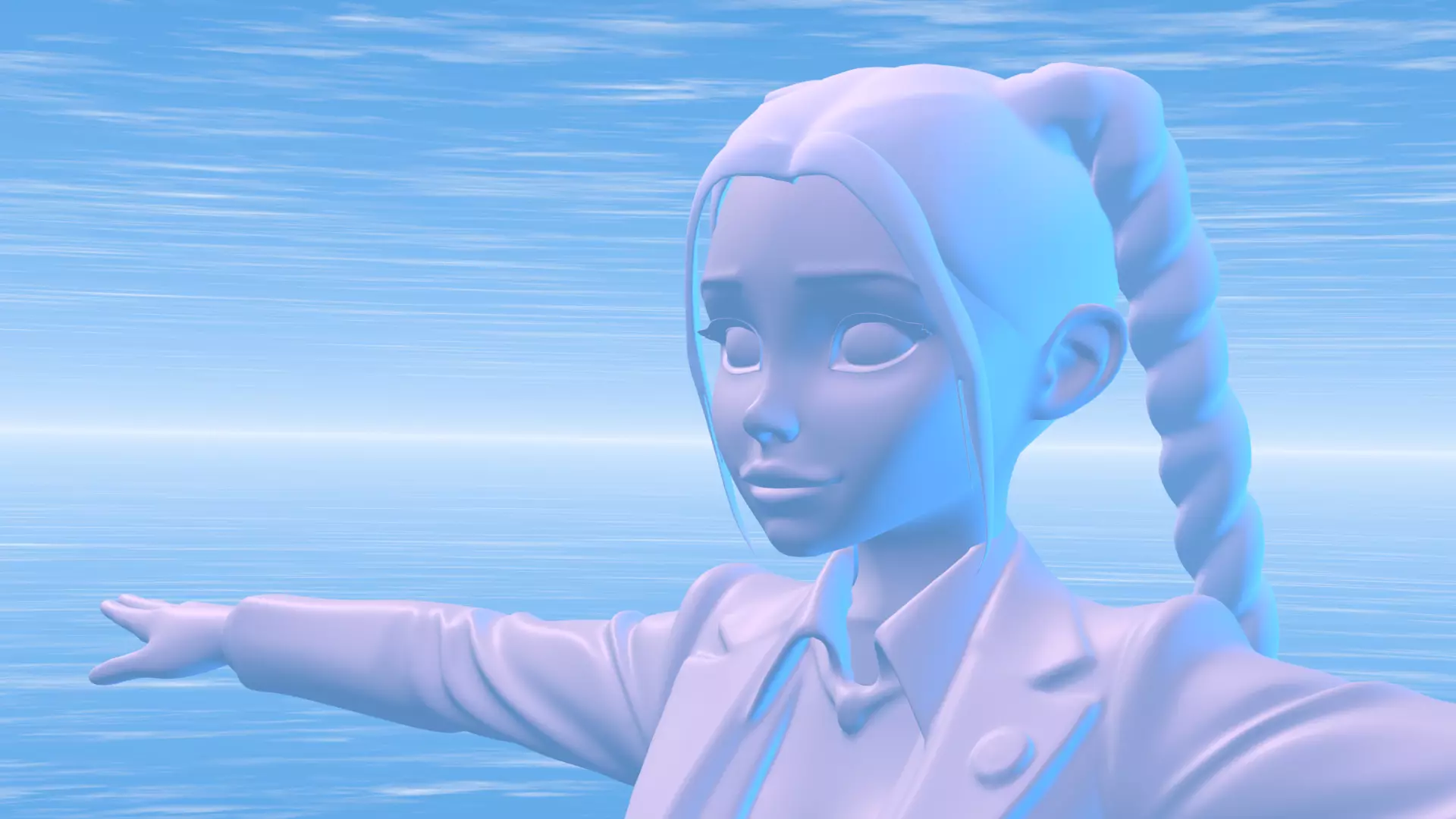 BEAUTY GIRL Low-poly 3D model_1