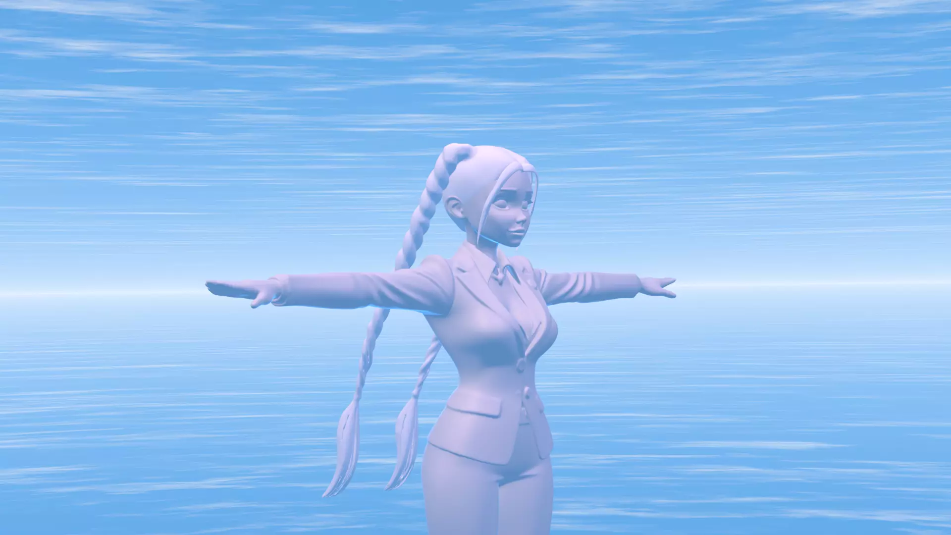 BEAUTY GIRL Low-poly 3D model_4