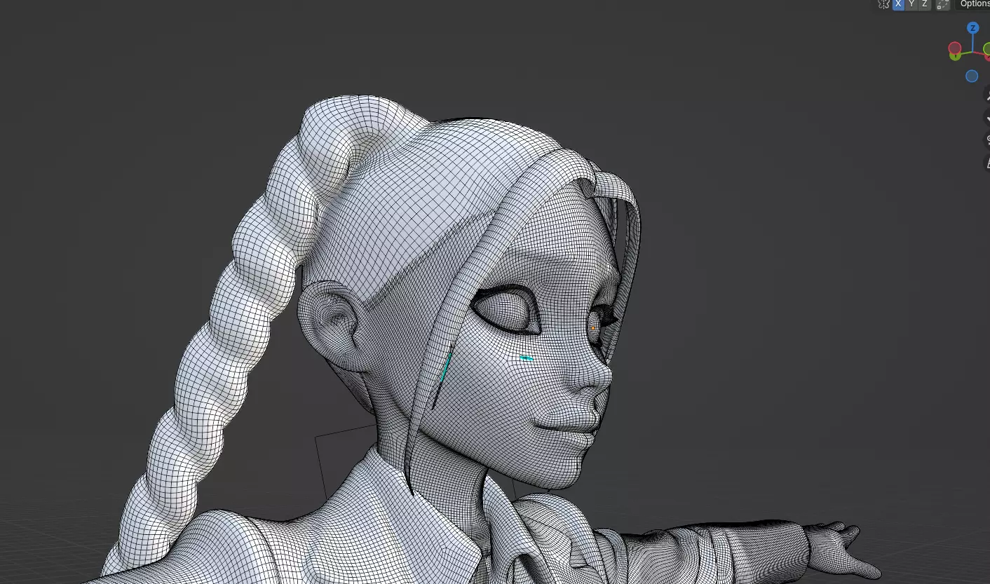 BEAUTY GIRL Low-poly 3D model_5