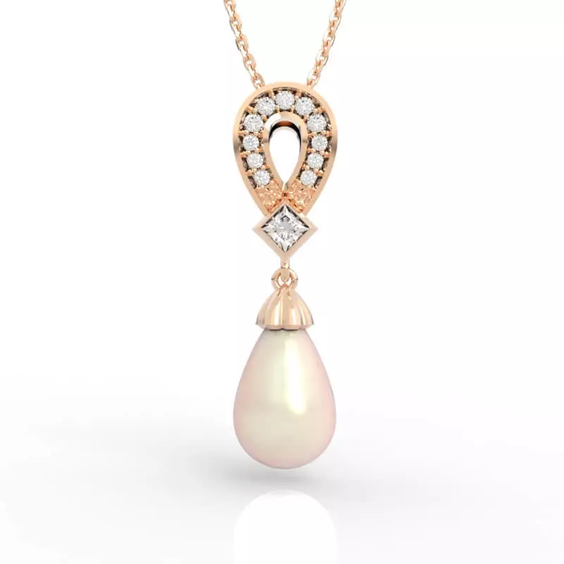 Horseshoe Pearl Drop Pendant 3D print model