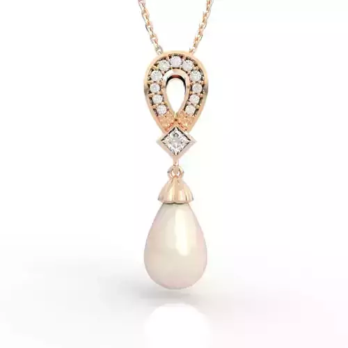 Horseshoe Pearl Drop Pendant