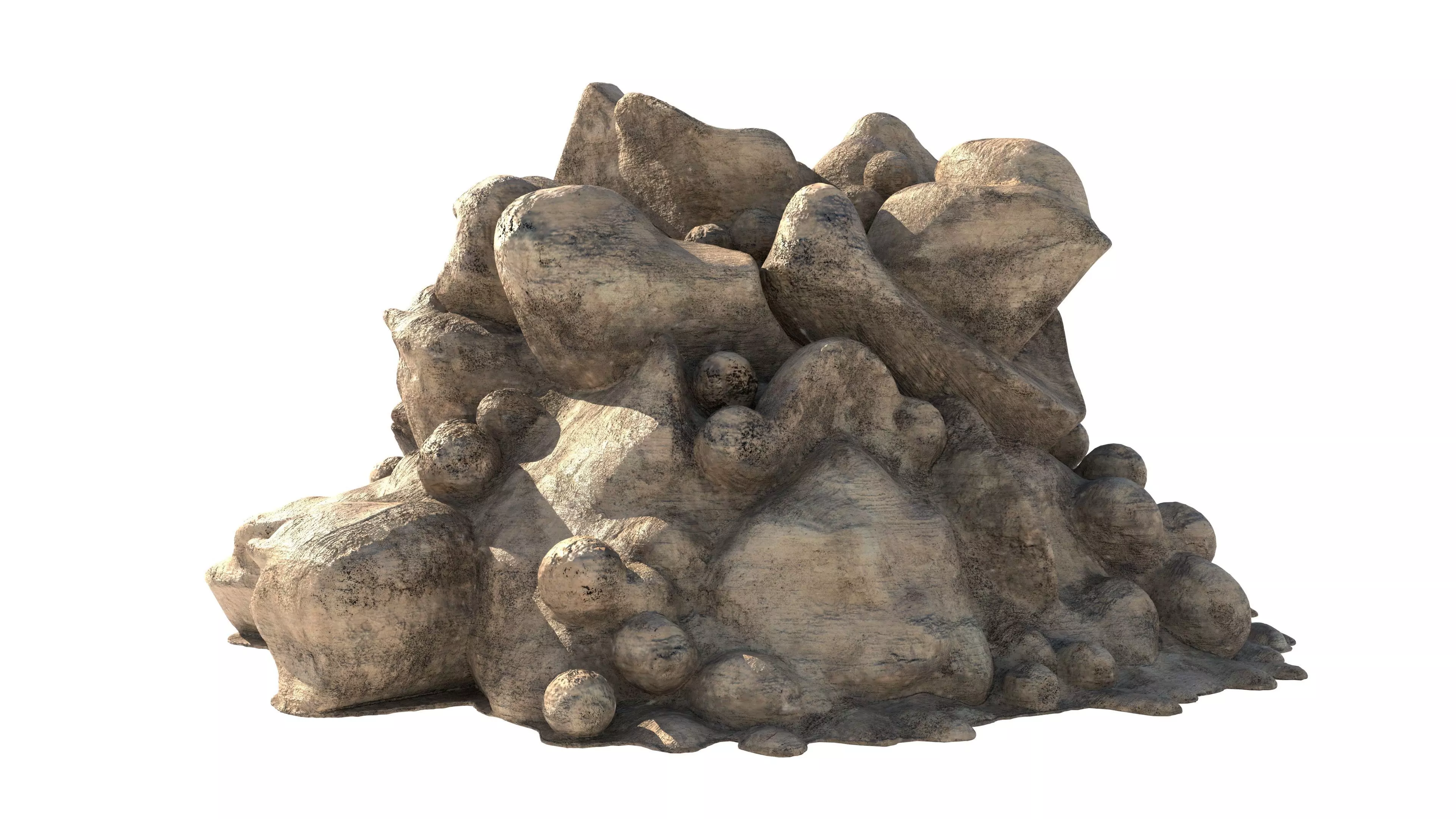 sand rock pile Low-poly 3D model