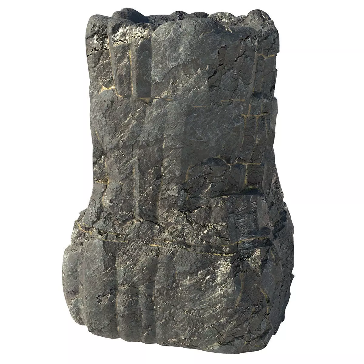 black rock pillar Low-poly 3D model_5