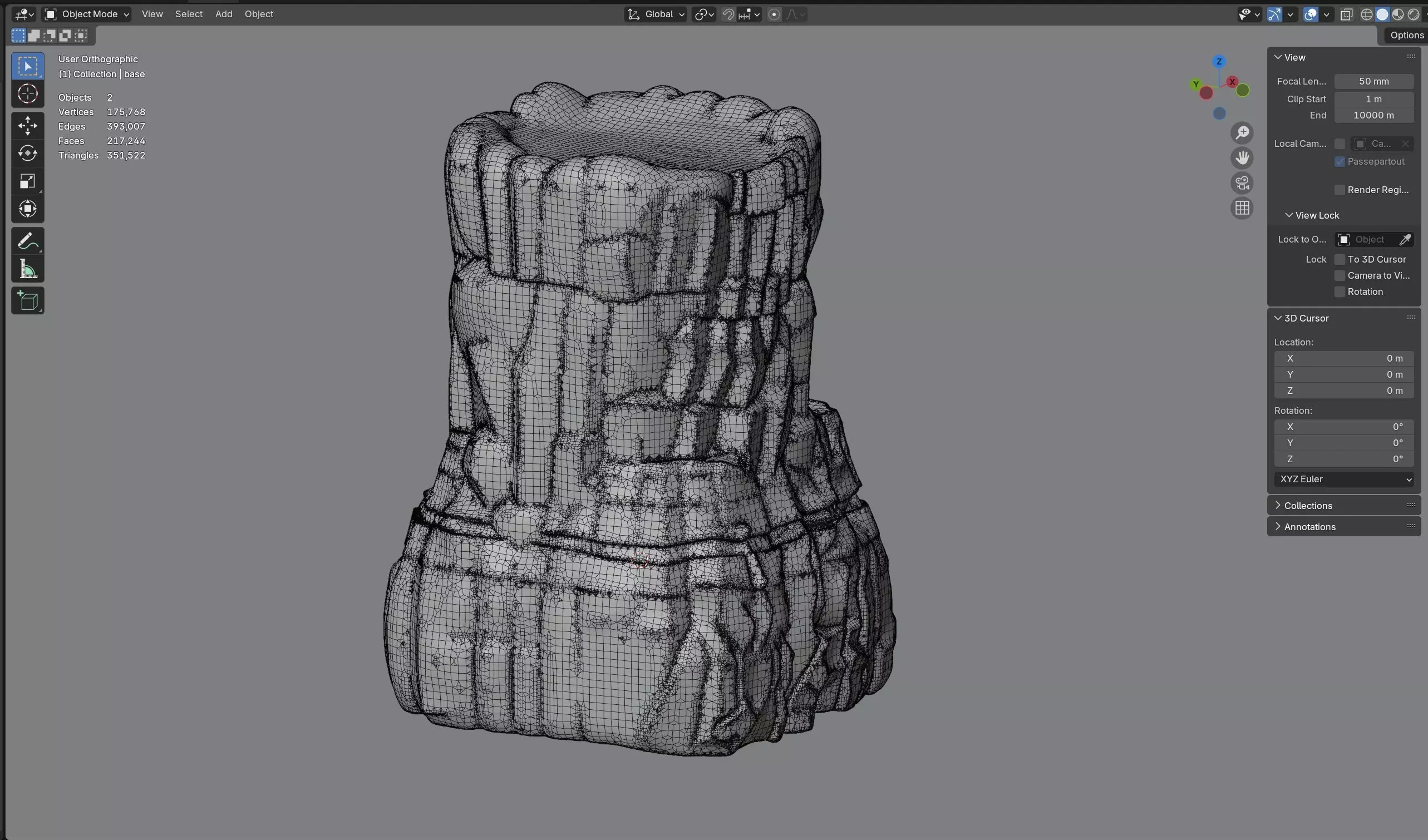 black rock pillar Low-poly 3D model_7