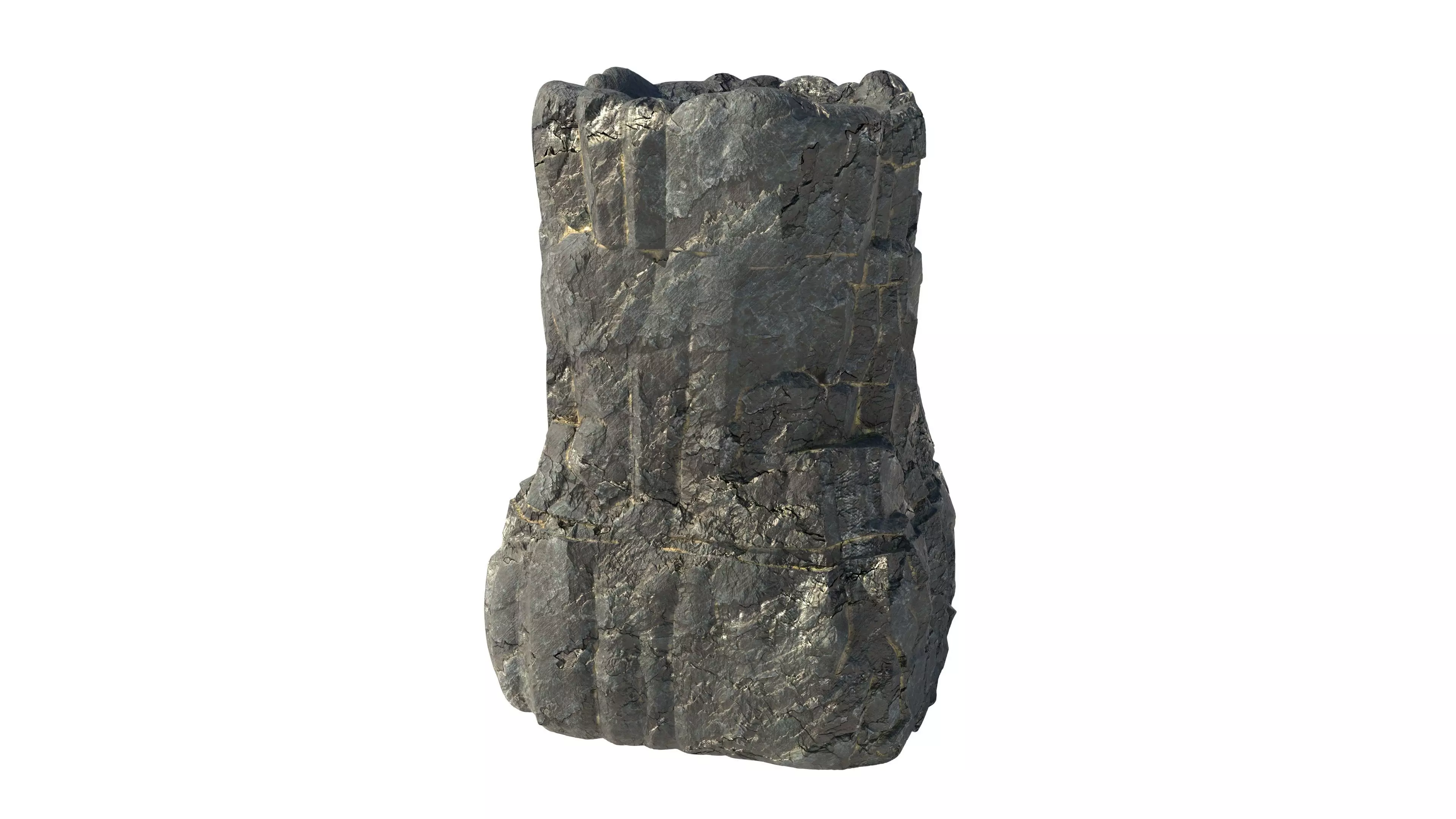 black rock pillar Low-poly 3D model_0