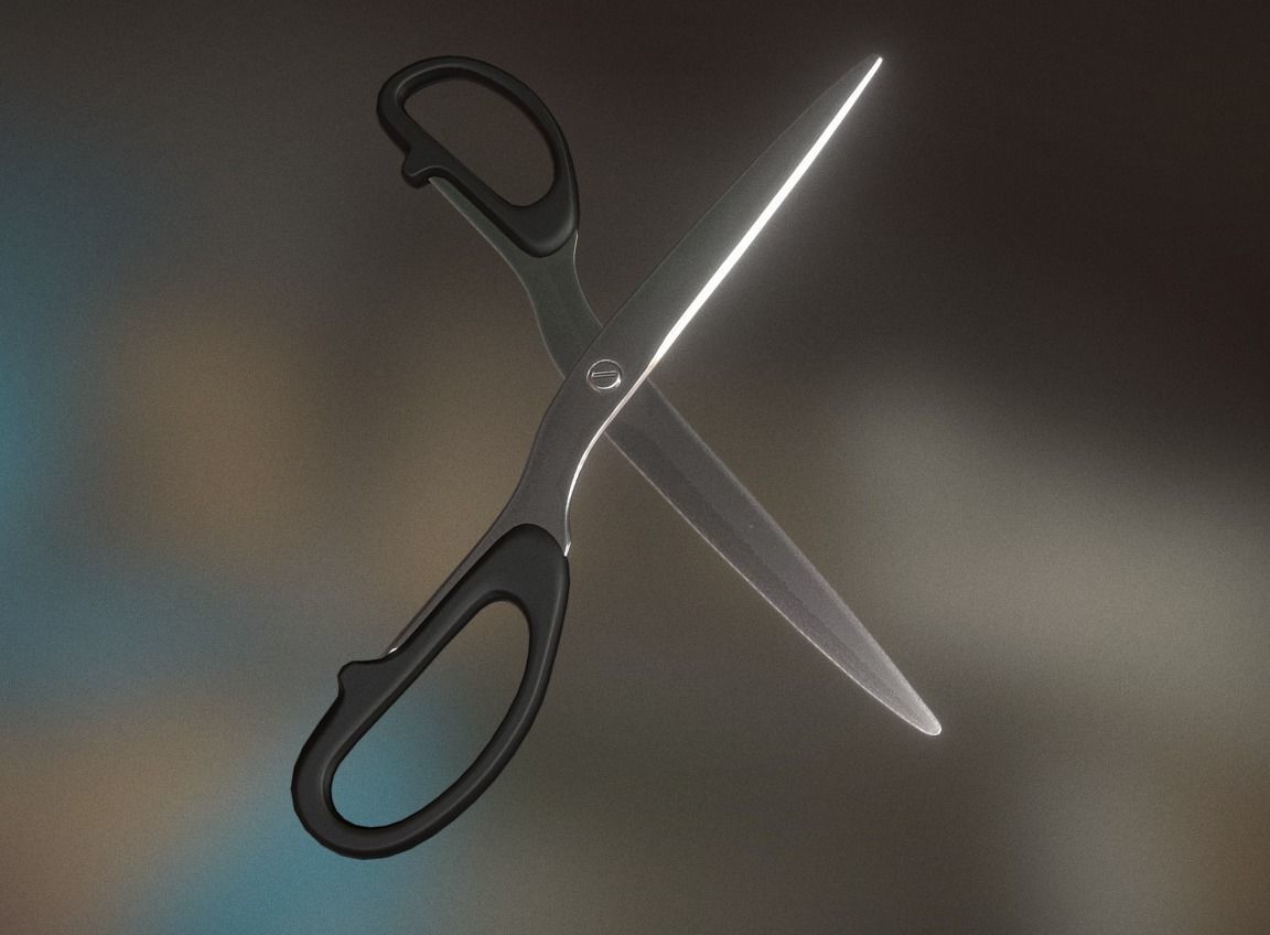 Scissors Rigged And Animated Clean Version Low-poly 3D model_4