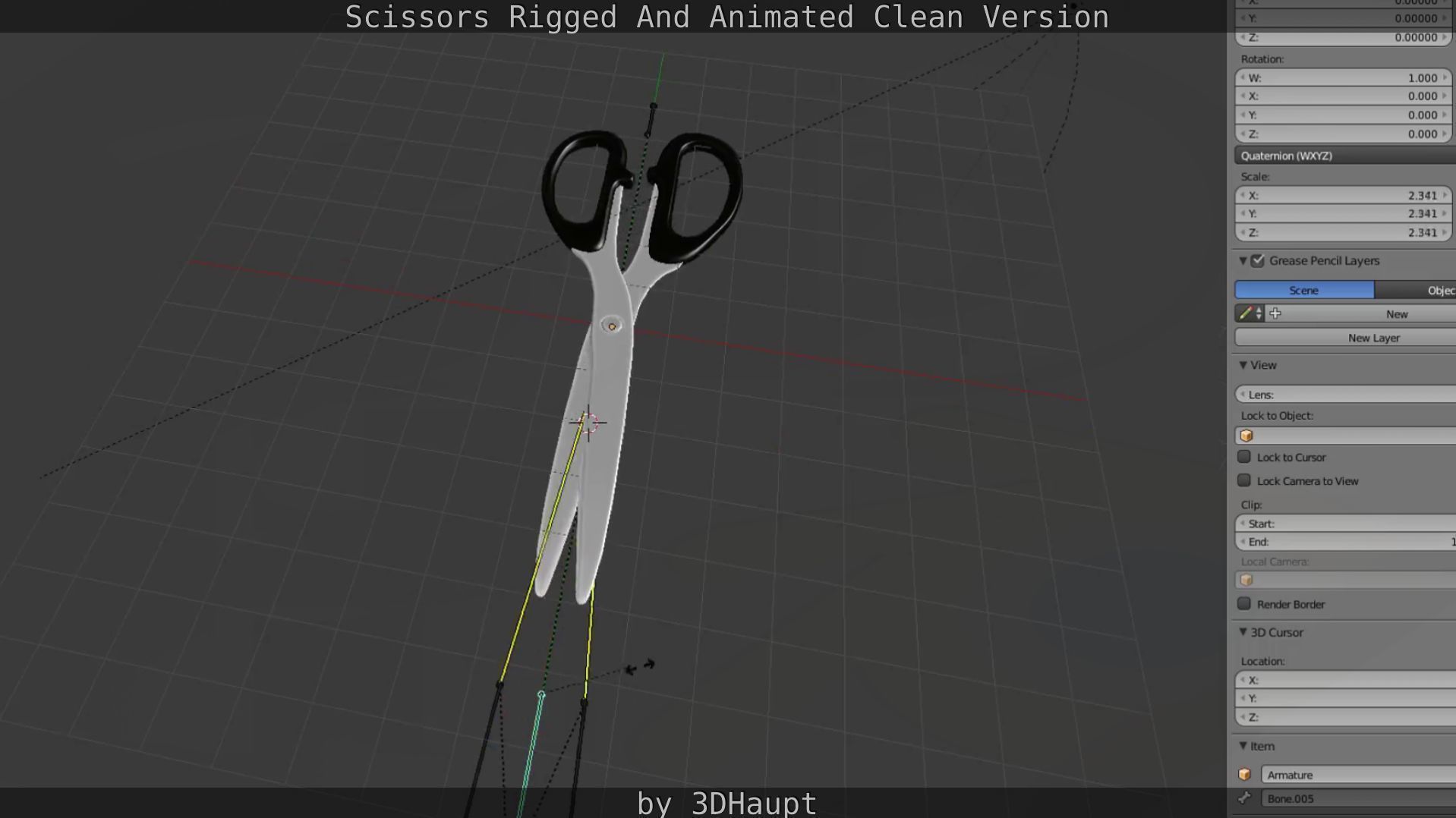 Scissors Rigged And Animated Clean Version Low-poly 3D model_95