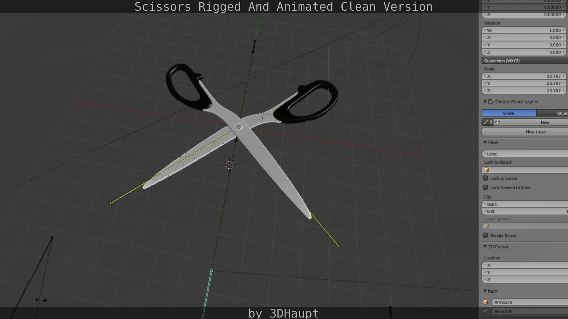 Scissors Rigged And Animated Clean Version Low-poly 3D model_97