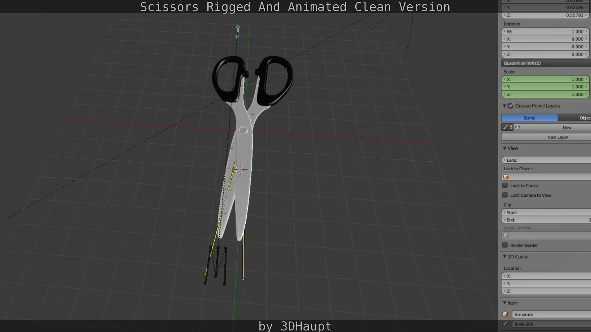 Scissors Rigged And Animated Clean Version Low-poly 3D model_104