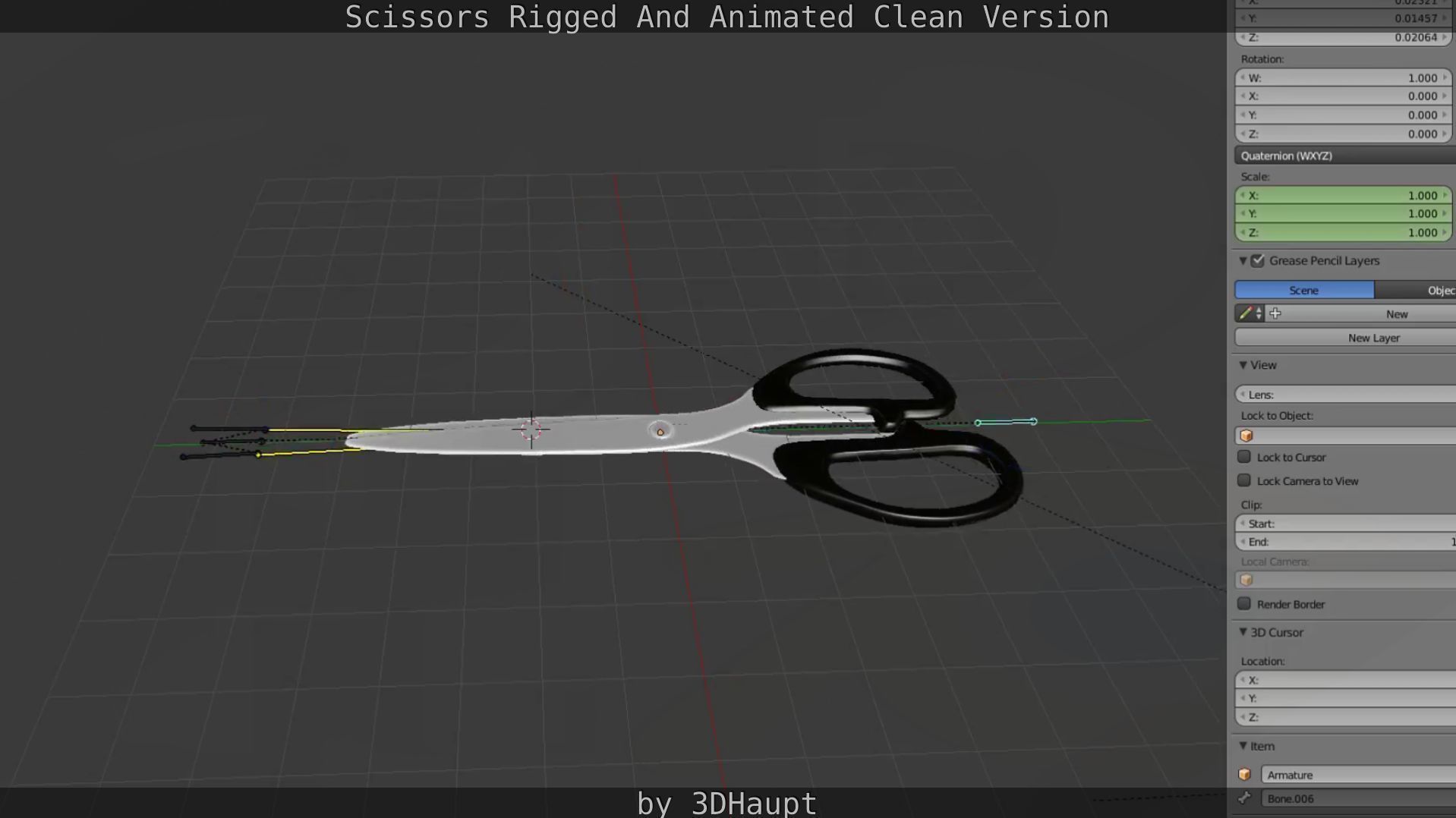 Scissors Rigged And Animated Clean Version Low-poly 3D model_100