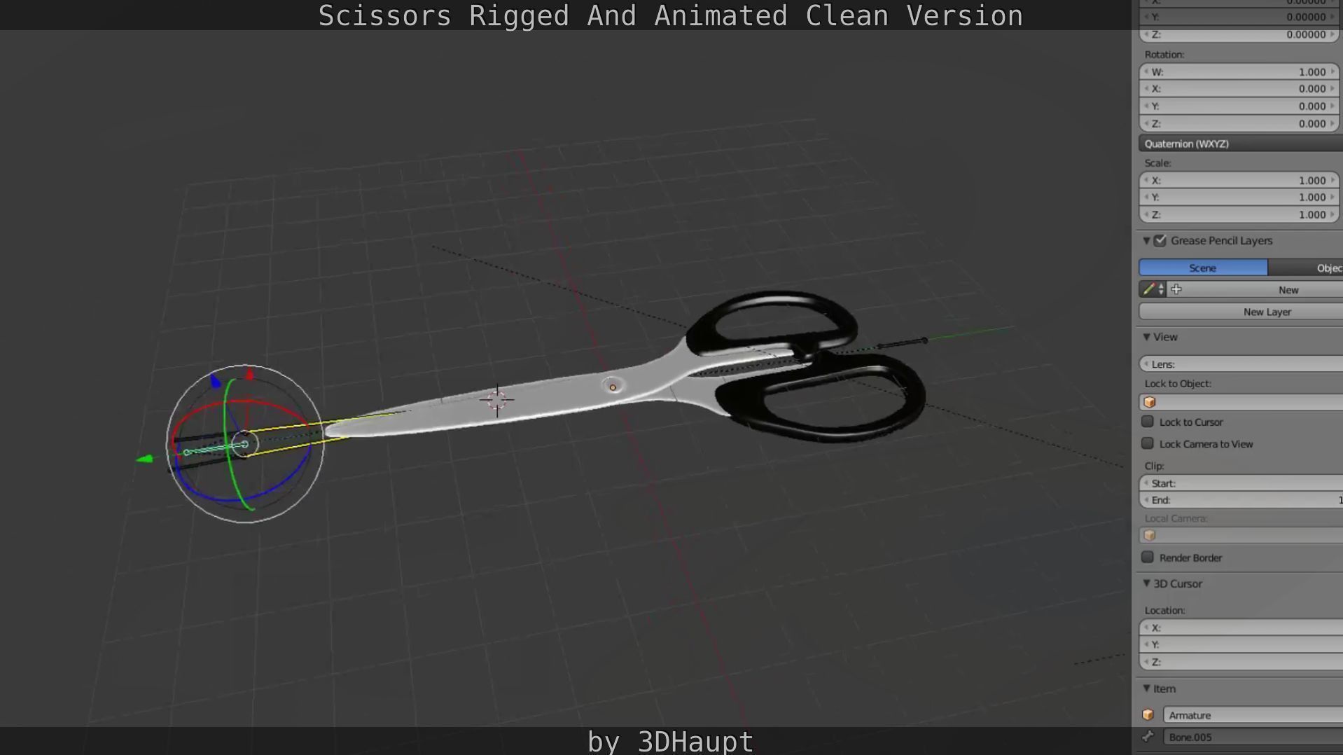 Scissors Rigged And Animated Clean Version Low-poly 3D model_99