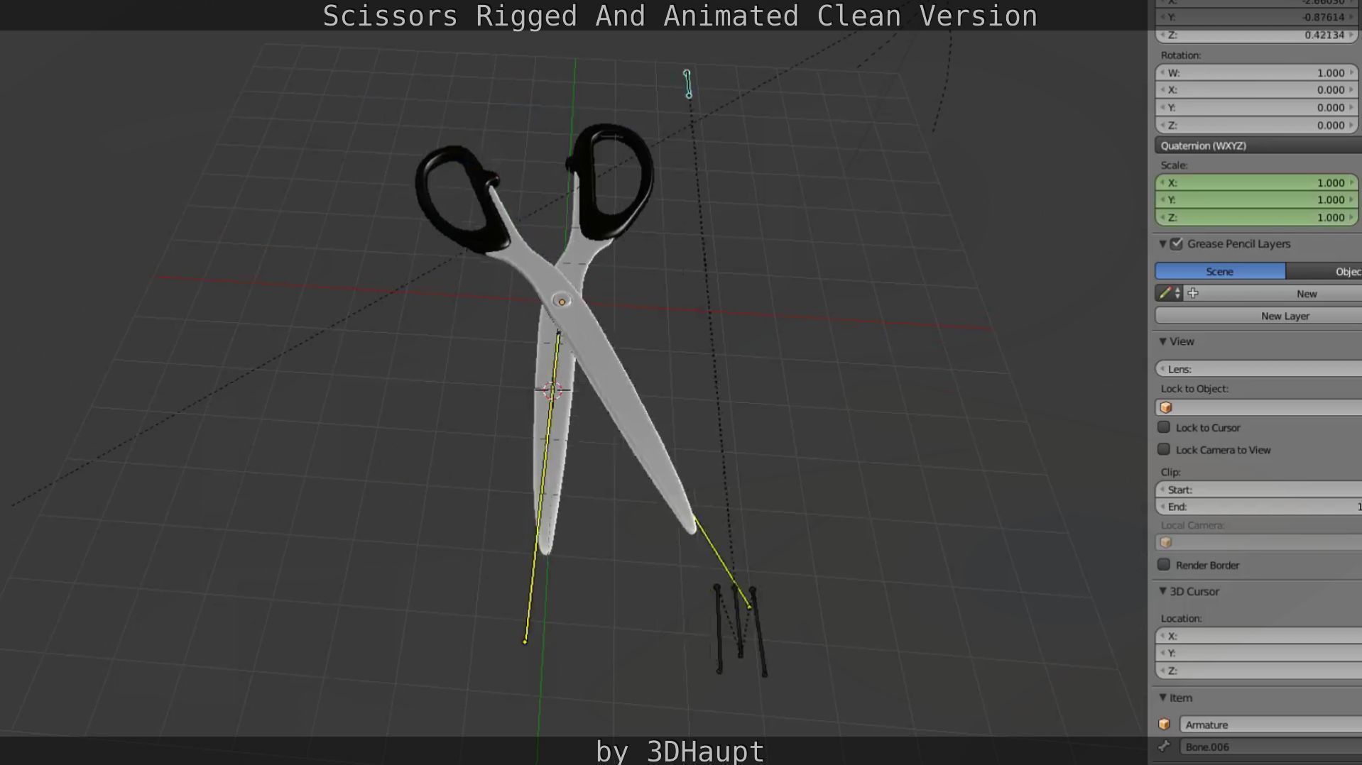 Scissors Rigged And Animated Clean Version Low-poly 3D model_103